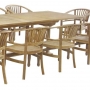 set 29 -- captain’s armchairs (fully built) (ch-044) & 43 x 77-117 inch double rect ext table (tb f-e005)